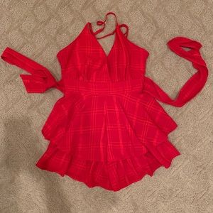 Red Princess Polly Romper